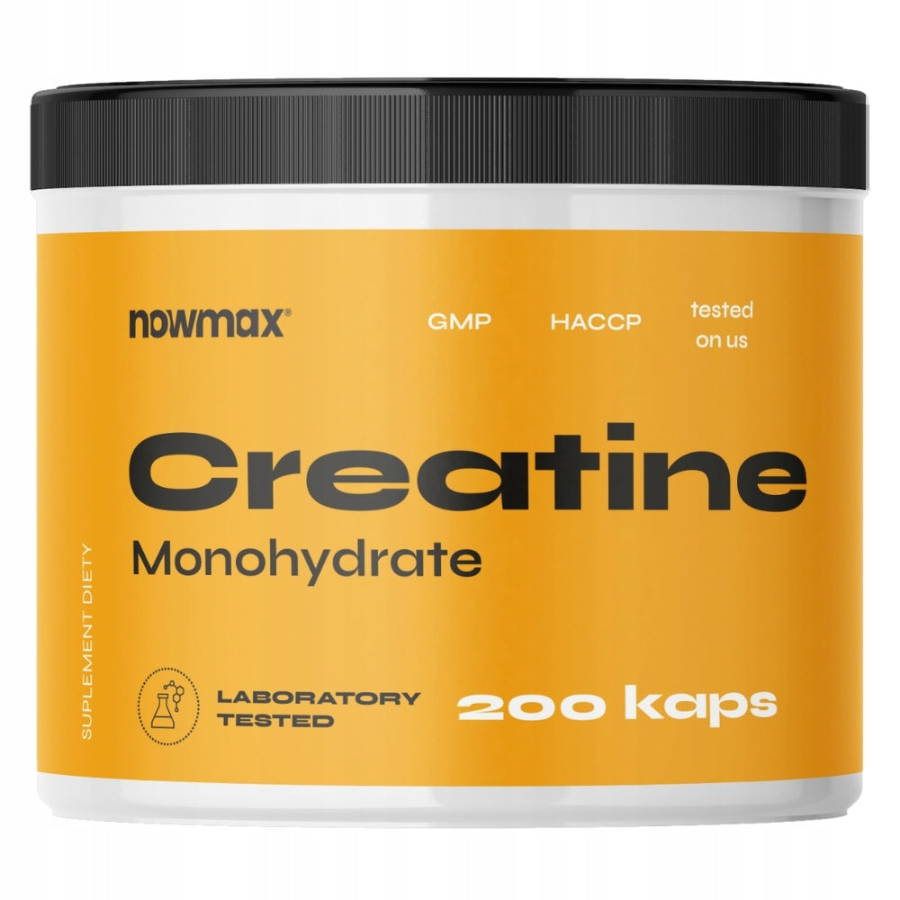 nowmax CREATINE MONOHYDRATE 200 capsules Packaging status original