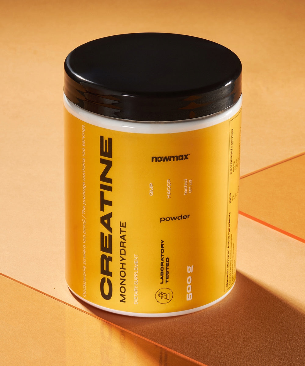 nowmax CREATINE MONOHYDRATE 500 g CREATINE STRENGTH ENERGY Expiration date at least six months from the date of purchase