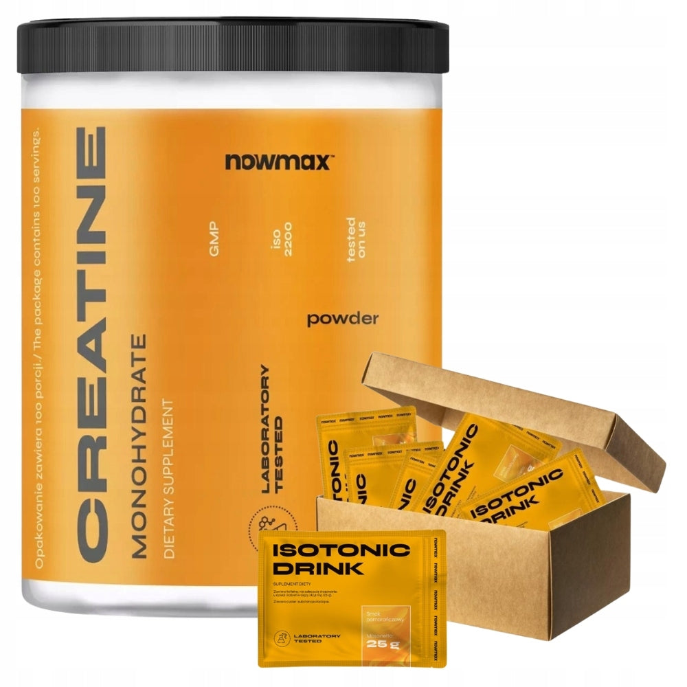 nowmax CREATINE MONOHYDRATE 500 g STRENGTH + 10x ISOTONIC Expiration date at least 1 year from the date of purchase
