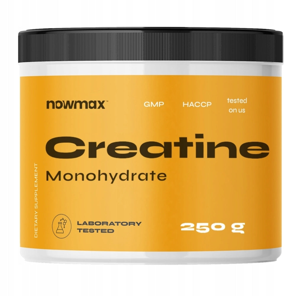 nowmax CREATINE MONOHYDRATE MONO STRENGTH 250g ENERGY AND STIMULATION Packaging status original