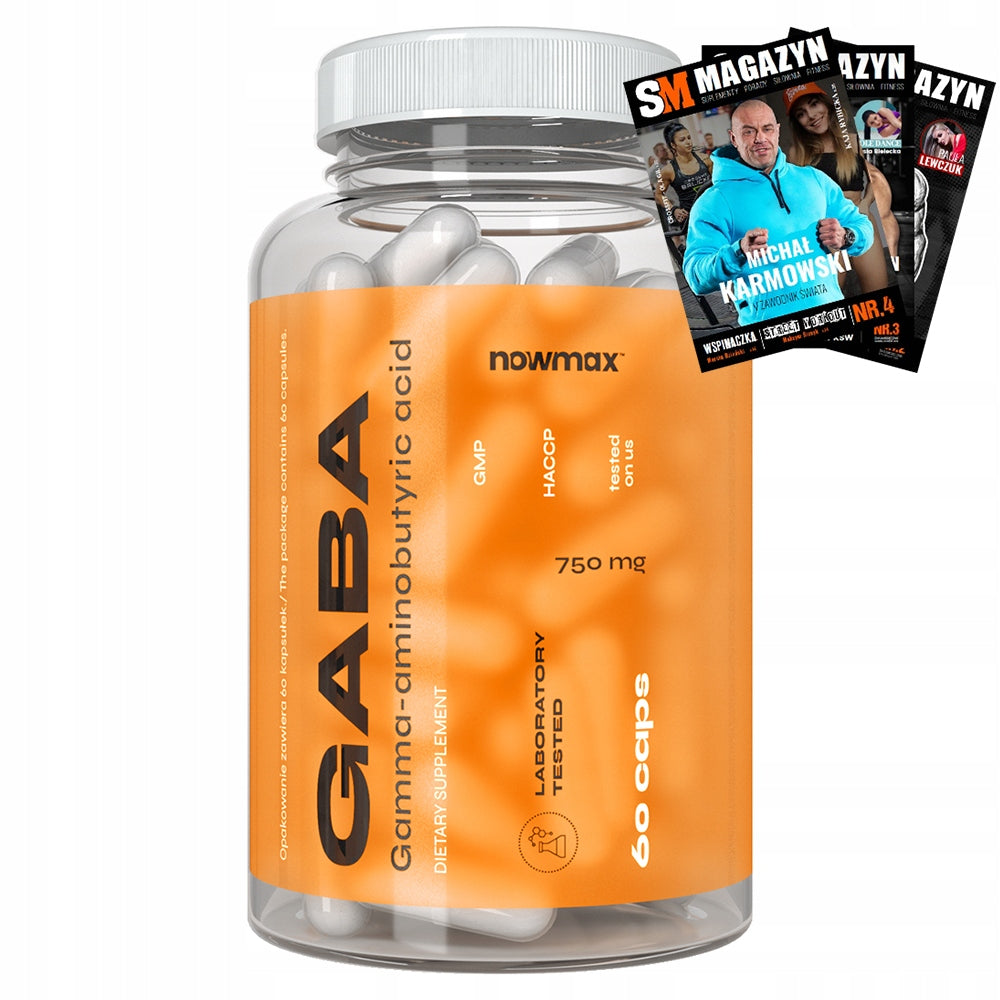 nowmax GABA 60 kaps 750mg FOR SLEEP STRESS INSOMNIA ANXIETY MEMORY