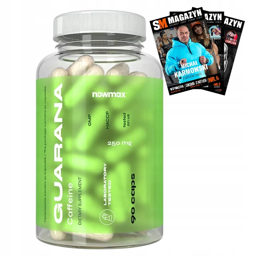 nowmax GUARANA CAFFEINE 90 kaps STIMULATION ENERGY STRENGTH FATIGUE