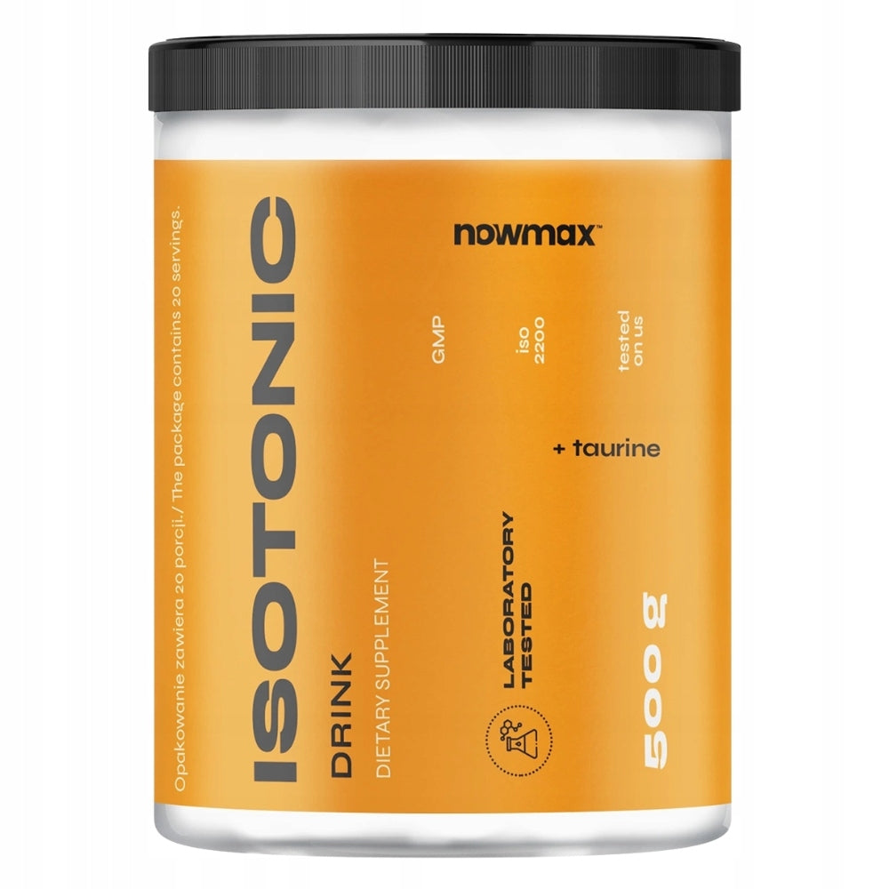 nowmax ISOTONIC DRINK 500 g ISOTONIC POWDER ENERGY STRENGTH CAPACITY STRENGTH Packaging status original