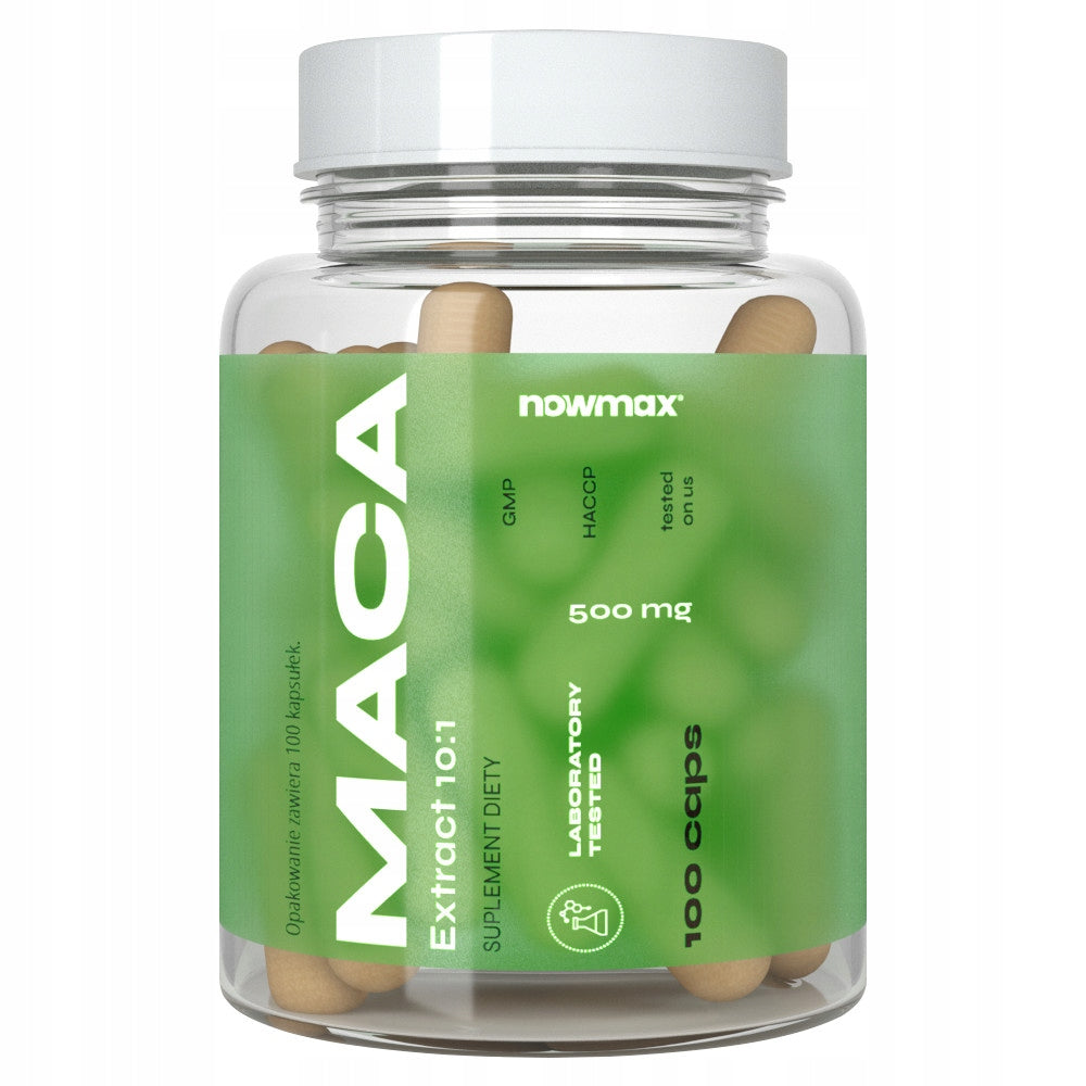 nowmax MACA 500MG 100 KAPS, EXTRACT 10:1 FOR ENERGY TESTOSTERONE LIBIDO Packaging status original