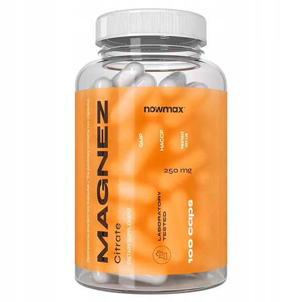 nowmax Mg + B6 MAGNESIUM VITAMINS IMMUNITY 100 kaps 1600Mg MUSCLE WORK STRESS Expiration date at least six months from the date of purchase