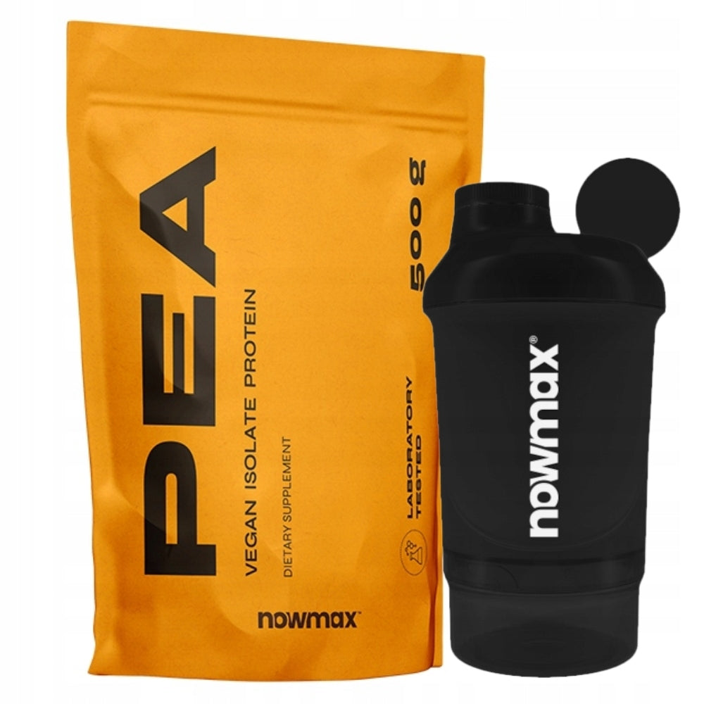 nowmax PEA PROTEIN 500g PEA ISOLATE + SHAKER NANO 300 ml Packaging status original