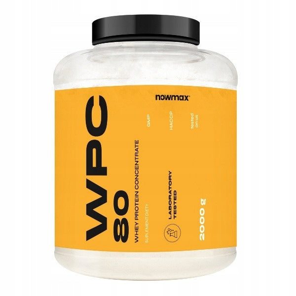 nowmax WPC 80 WHEY PROTEIN 2000 g POWDER PROTEIN CONCENTRATE FOR MUSCLE MASS Manufacturer code wpc 700 białko serwatkowe odżywka białkowa