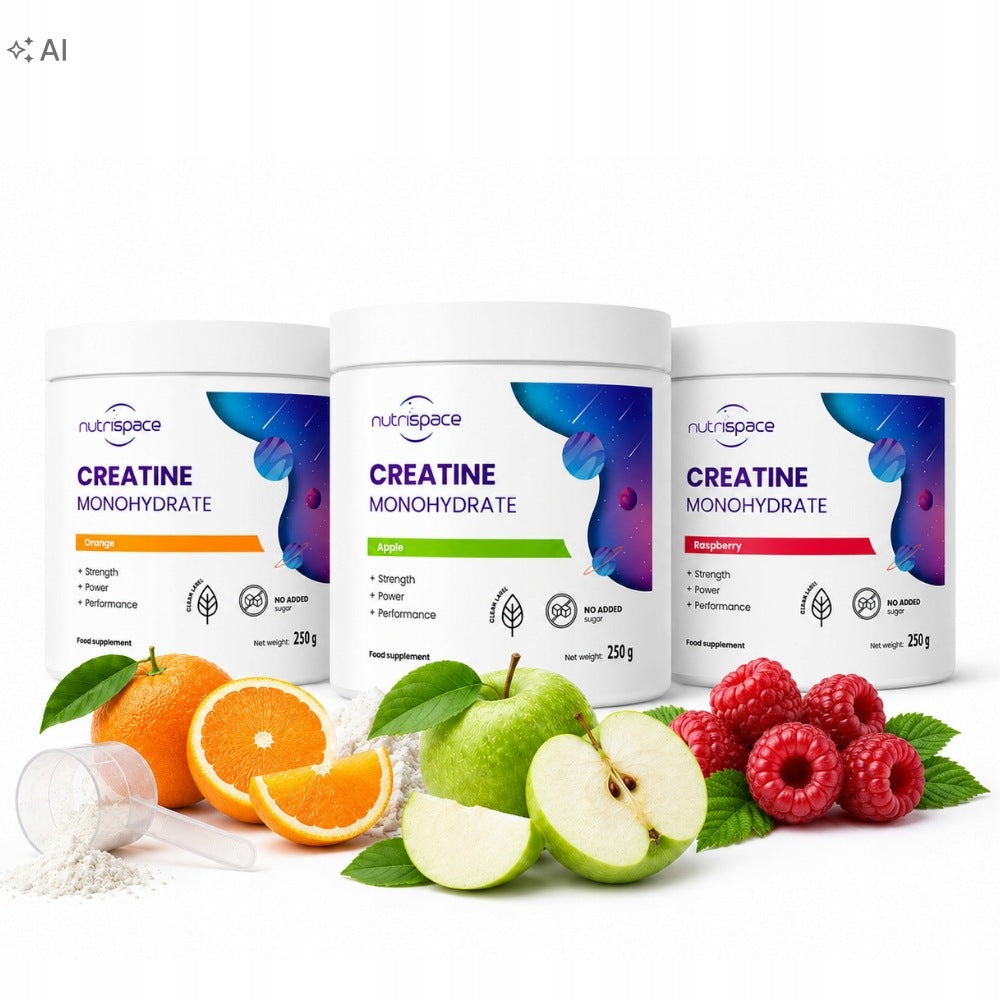 nutrispace Creatine Monohydrate Set of 3 Flavours 3x250g