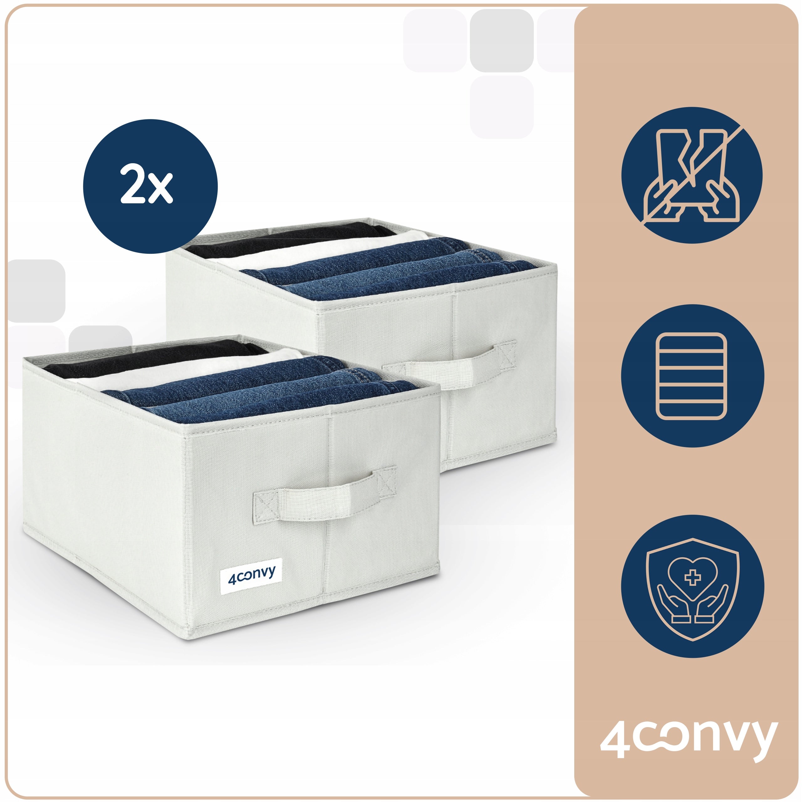 organizer clothes box pants for wardrobe drawer wardrobe 32x27x17 x2 EAN (GTIN) 5907367648409
