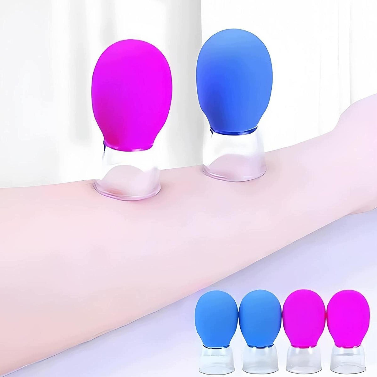 pack 4x Cup Massage Home Use with Strong Suction Cupping Set for Arm 2 Pcs Medical device no