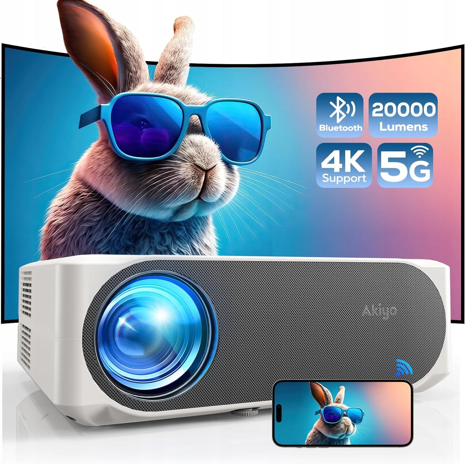 projector 20000 lm WiFi 6 Bluetooth Full HD 1080P