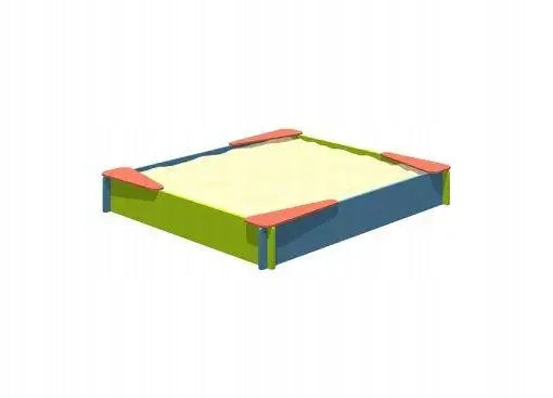 sandbox with corners blue-green Kind wooden