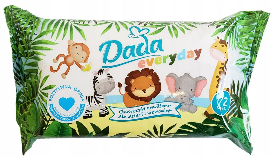 set of 10 x Wet wipes DADA EVERYDAY 10 x 72pcs = 720 pieces Brand Dada