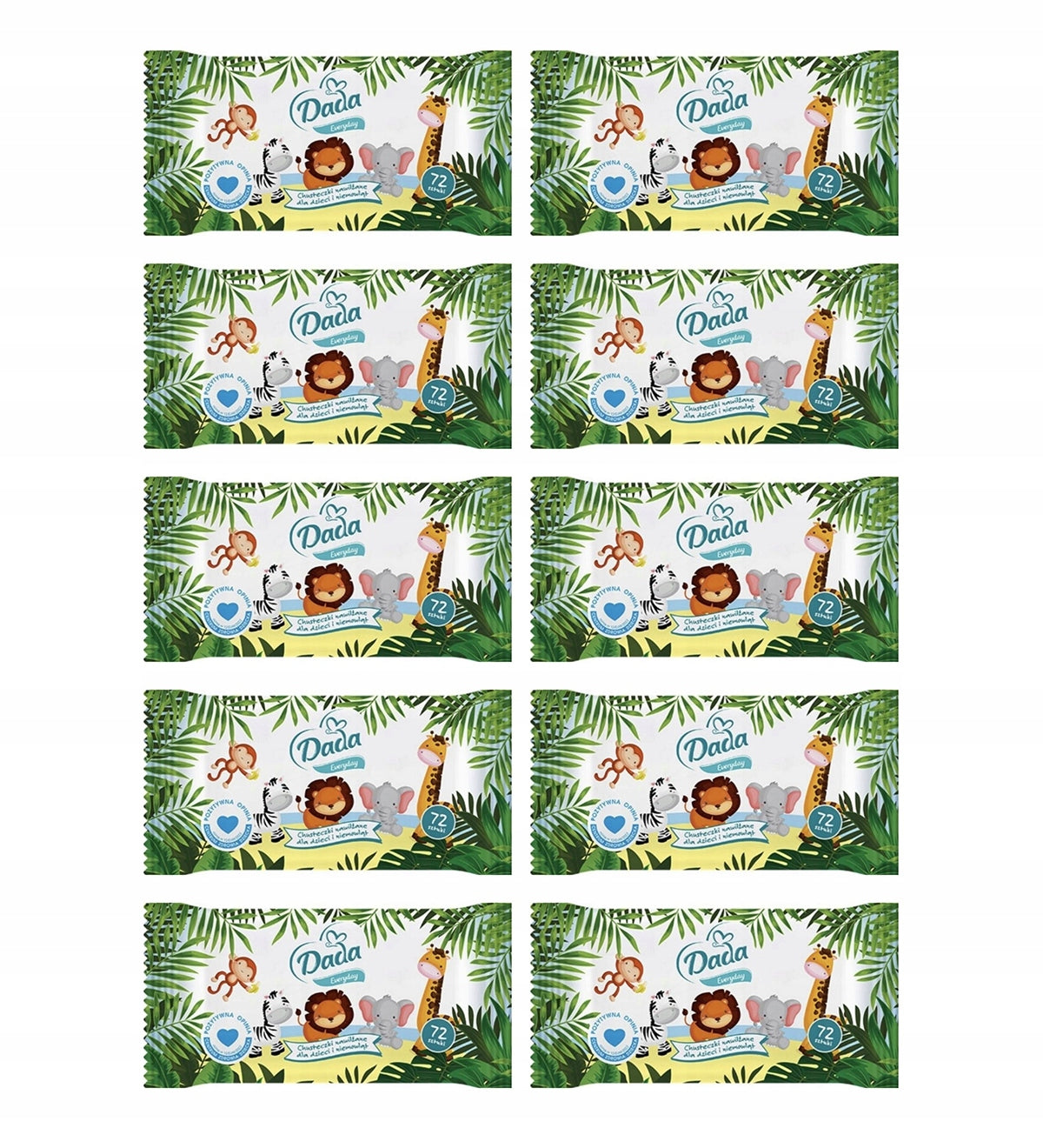set of 10 x Wet wipes DADA EVERYDAY 10 x 72pcs = 720 pieces