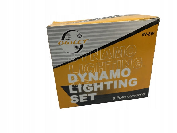 set of lamps for bike front+back+dynamo+handles RIGHT dynamo plastic Color black