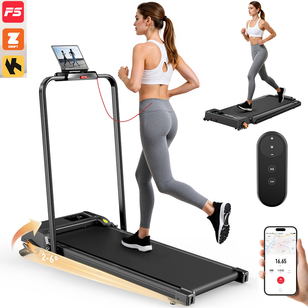 smart Home Electric Treadmill with app 12km/h LARGE DISPLAY QUIET up to 6°
