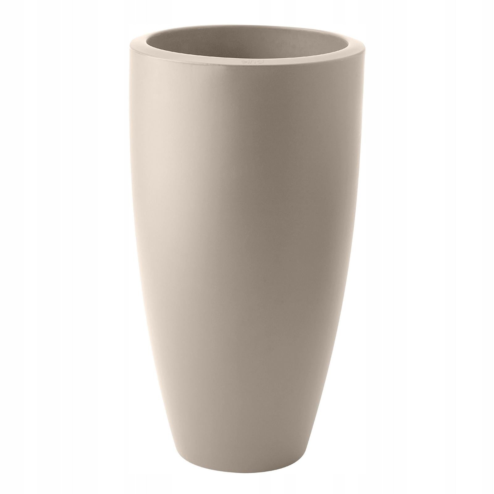 smooth matte beige planter slim high JUNE ROUND 30/53 beige ELHO round