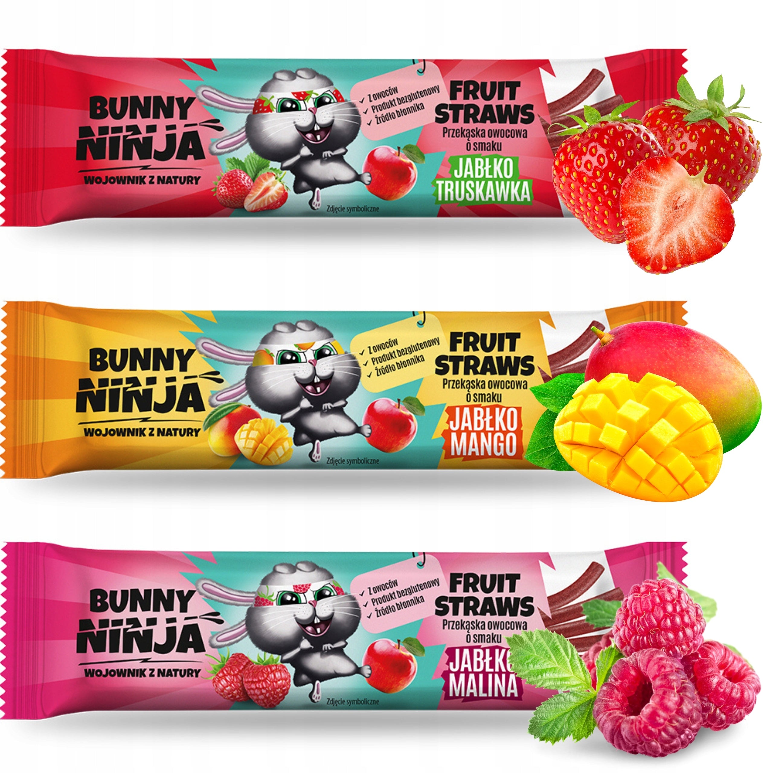 sugar-free gummies BUNNY NINJA fruit snack set of flavors 3x 16g.