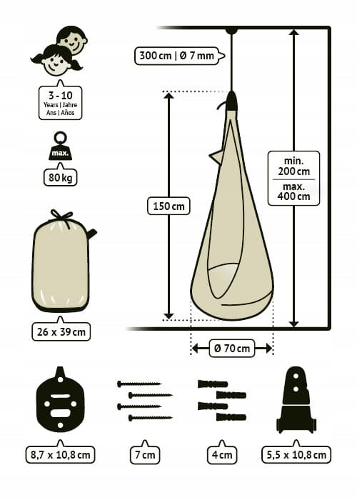 swing cocoon joki - dolphy blue Total length 150 cm