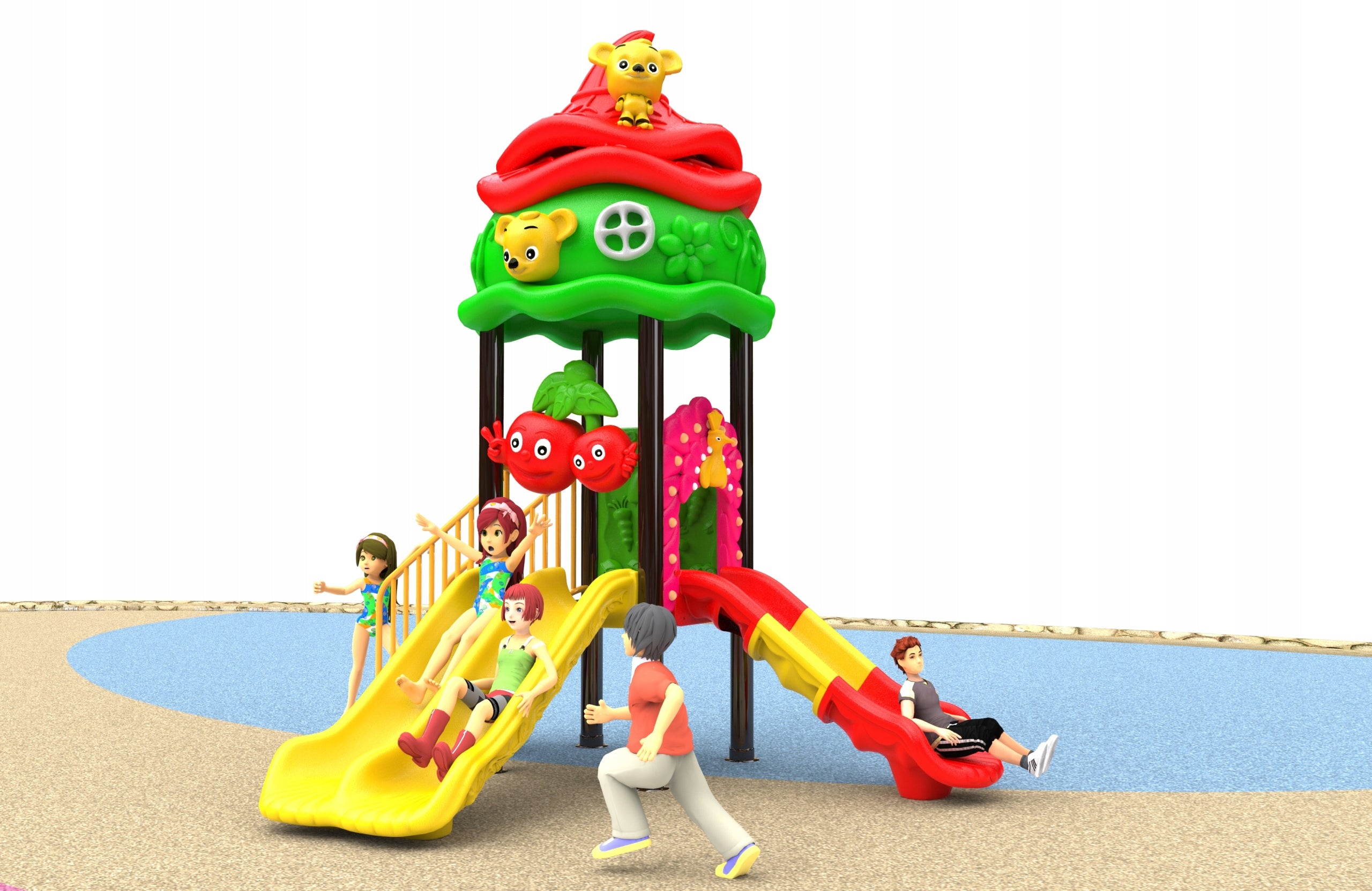 toys square for children with slide | PN:EN 1176 Certificate Manufacturer code B30087