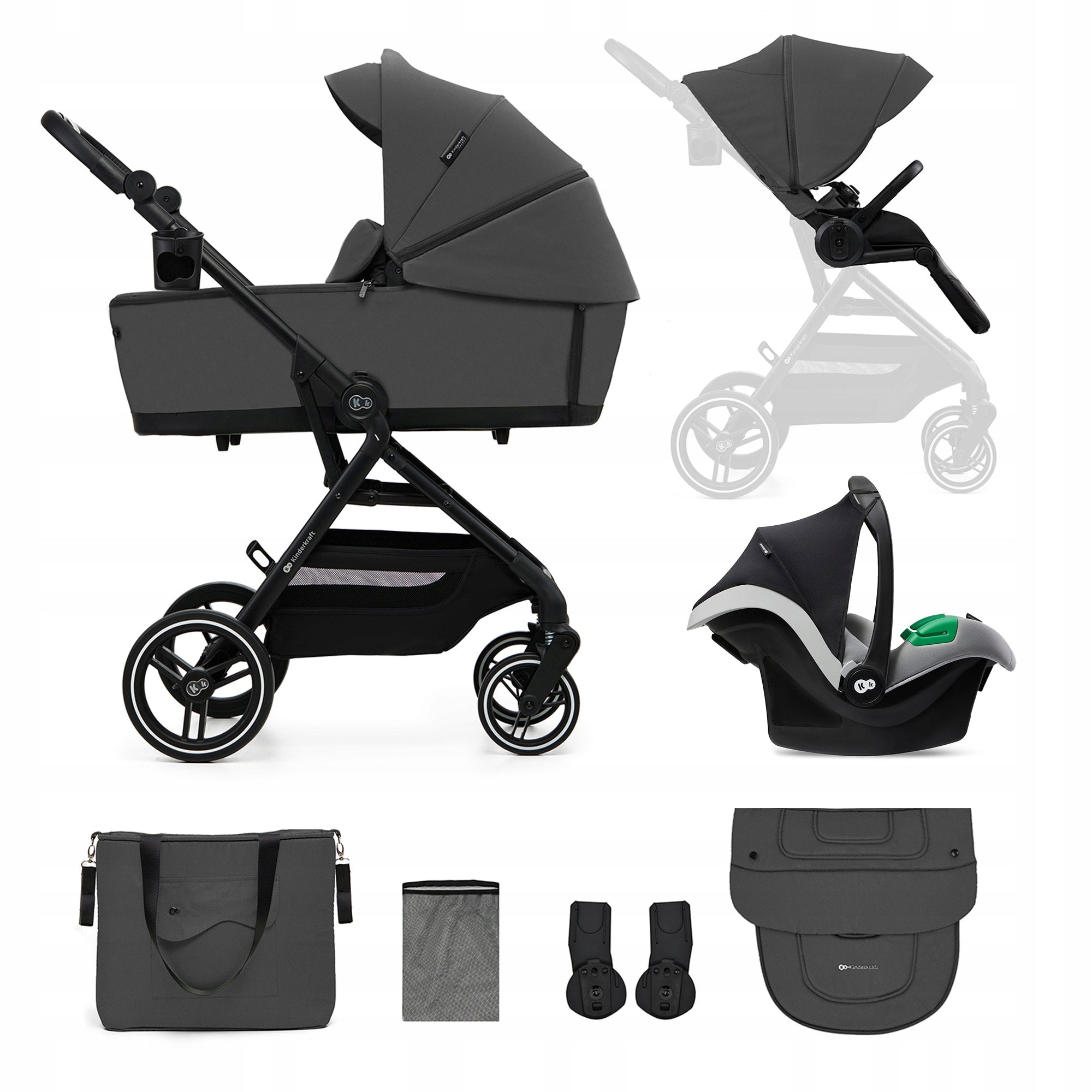 trolley 3in1 Kinderkraft YOXI 3in1 Kinderkraft Grey