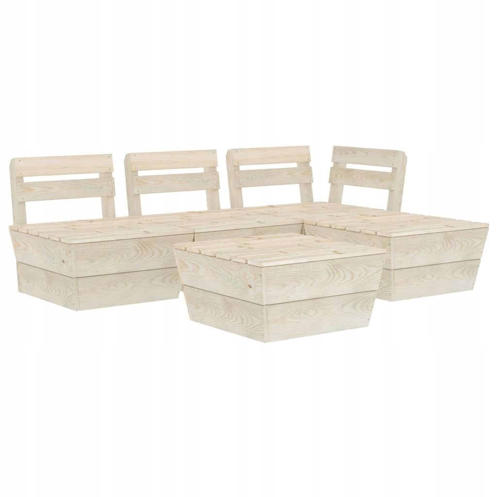 vidaXL 5-piece set of furniture from pallets for the garden, impregnated spruce