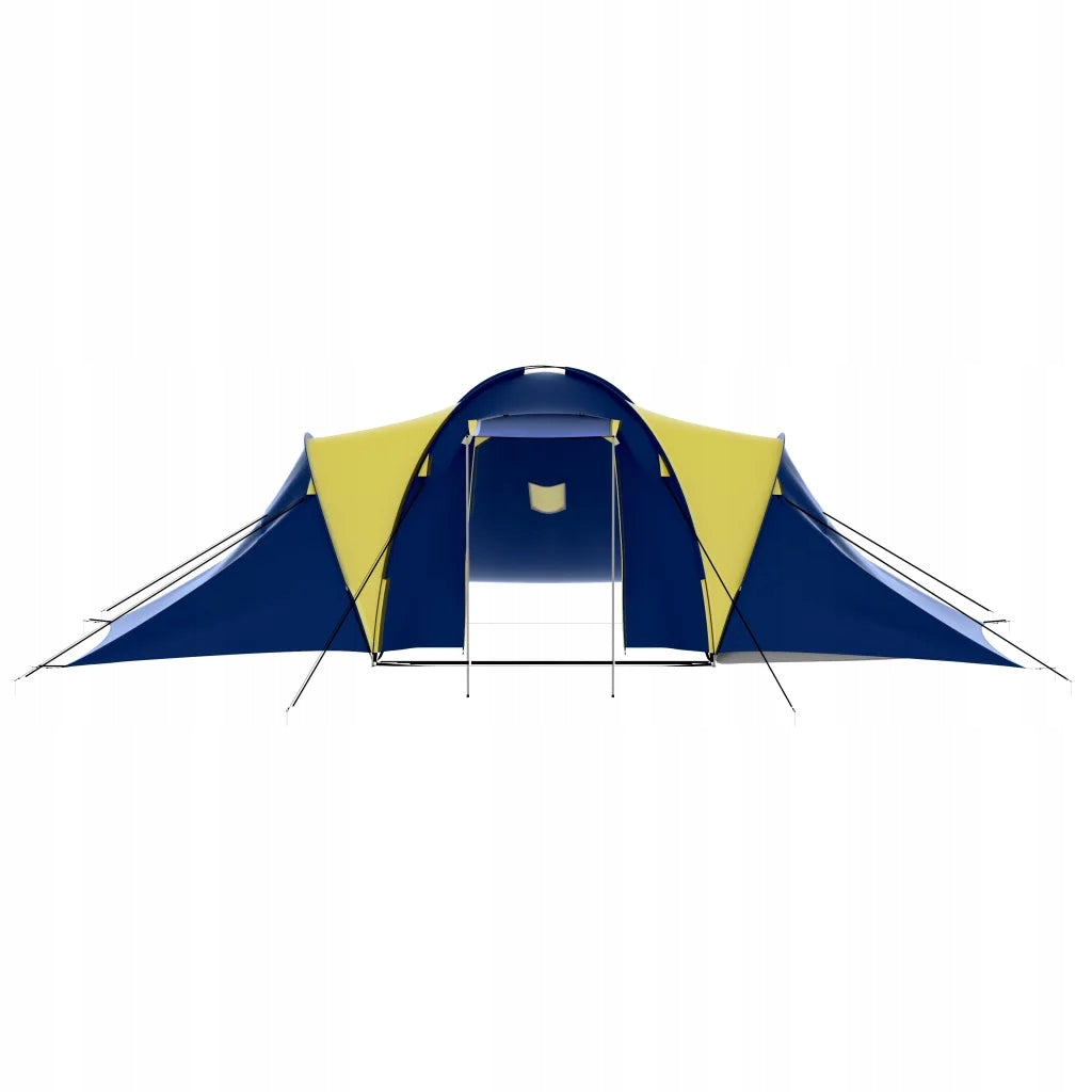 vidaXL 9-Person Camping Tent, Blue-Yellow Brand VidaXL