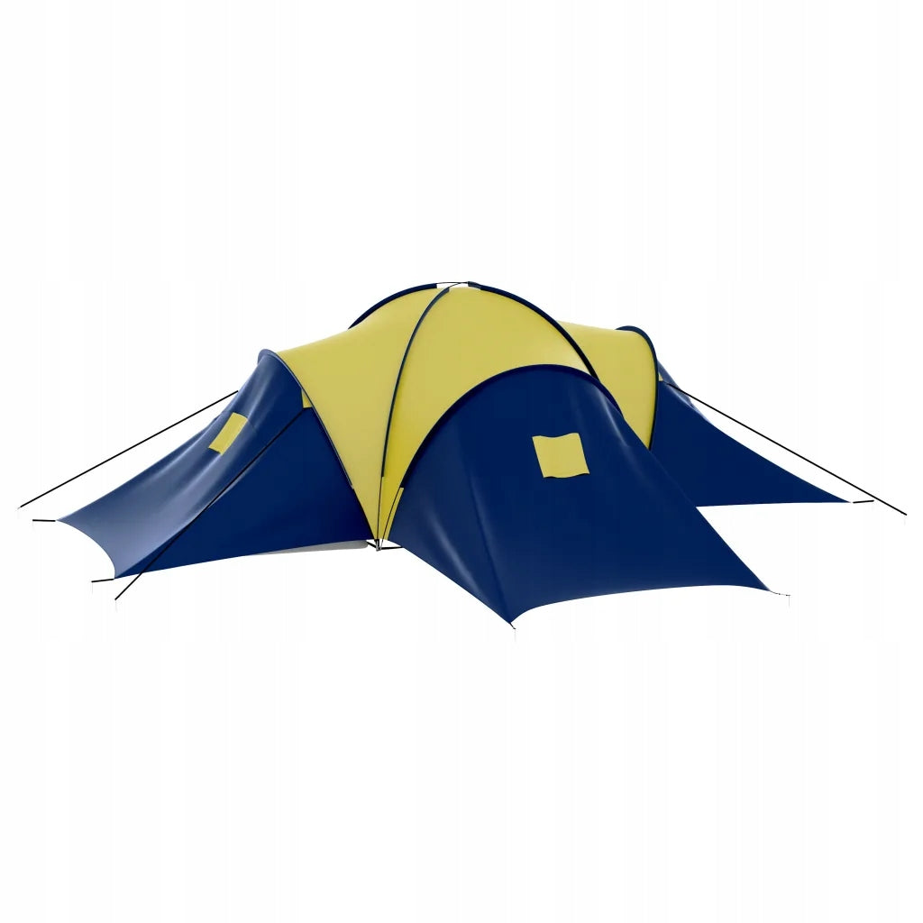 vidaXL 9-Person Camping Tent, Blue-Yellow Length 5.9 cm