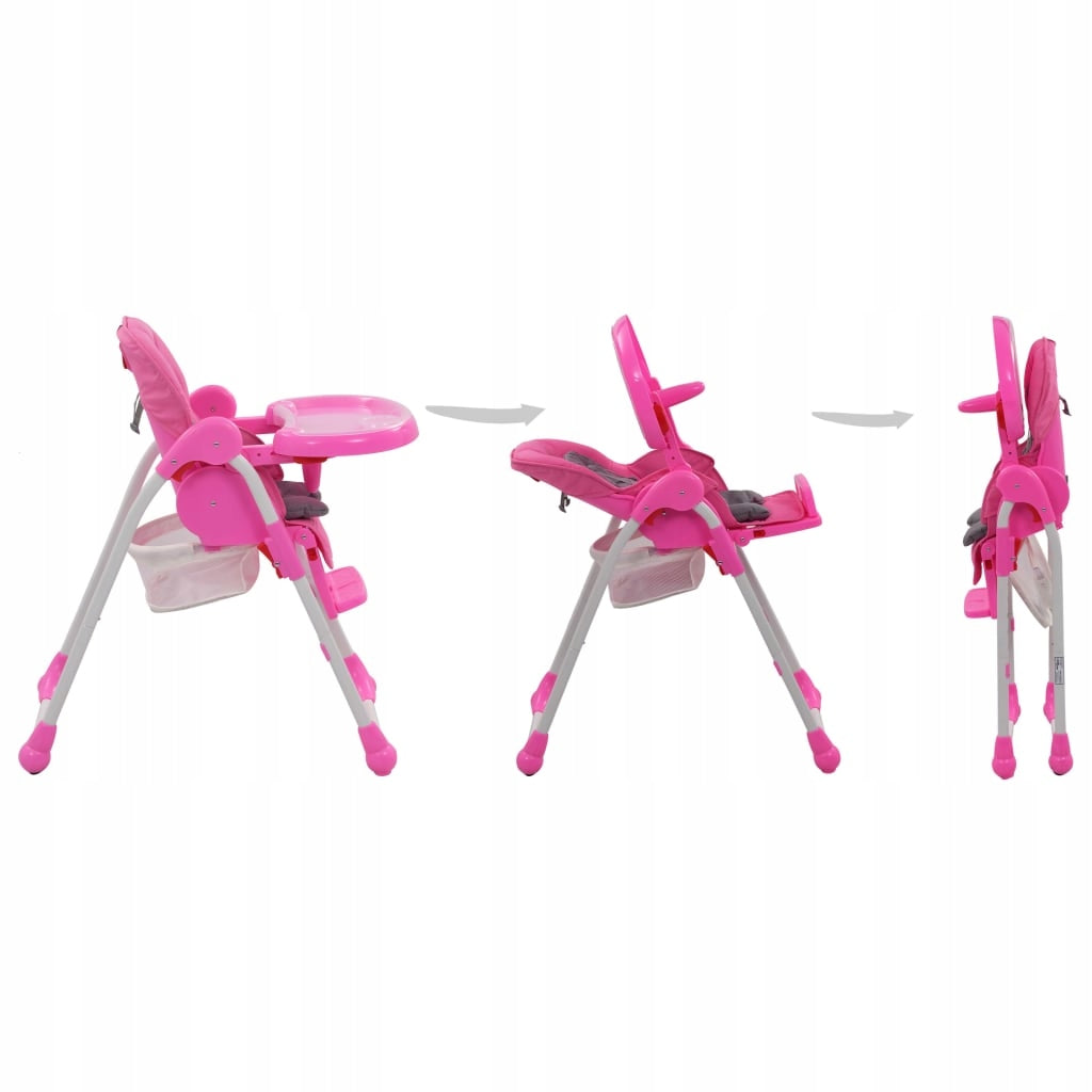 vidaXL Baby high chair, pink-grey Manufacturer code 10186