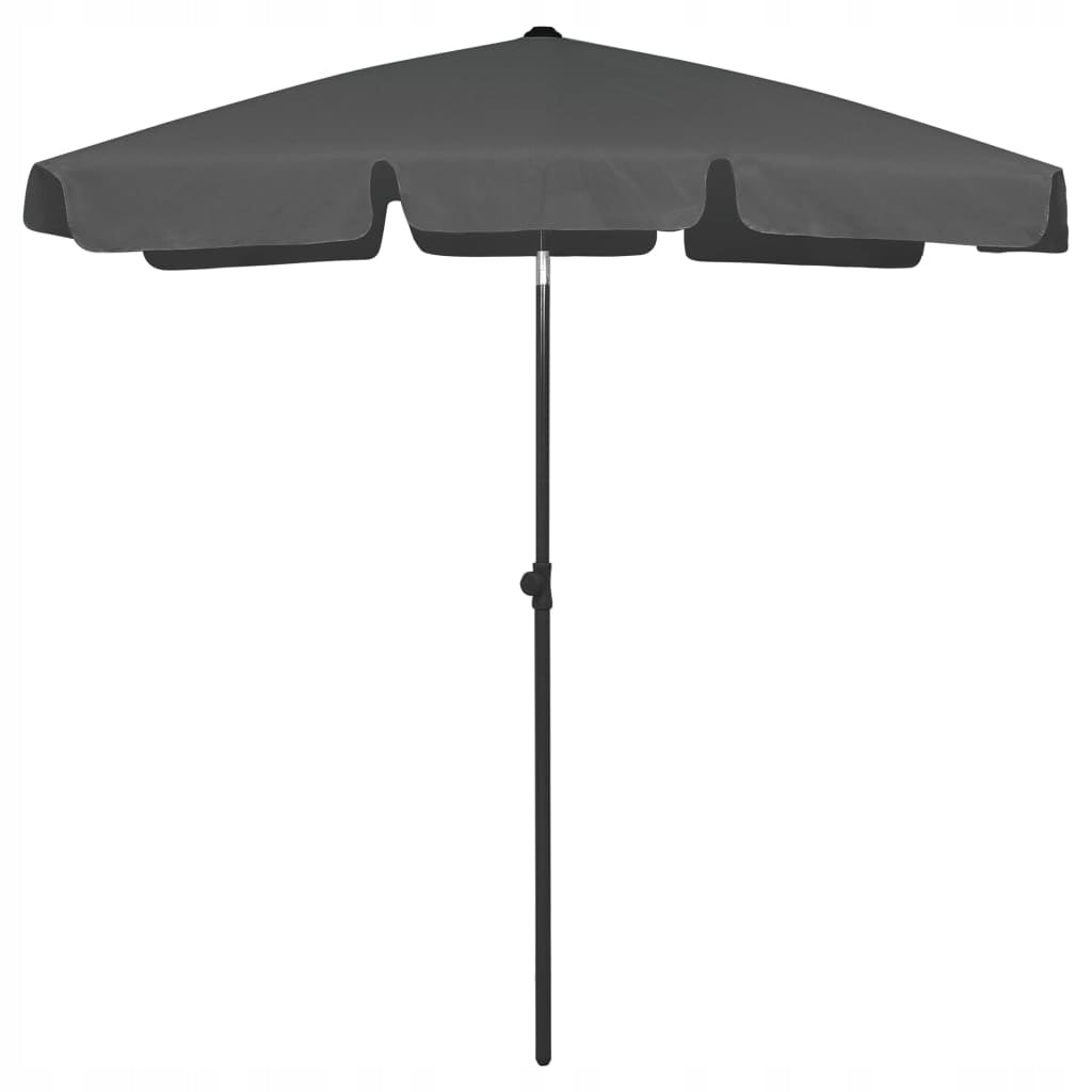 vidaXL Beach umbrella, anthracite, 180x120 cm