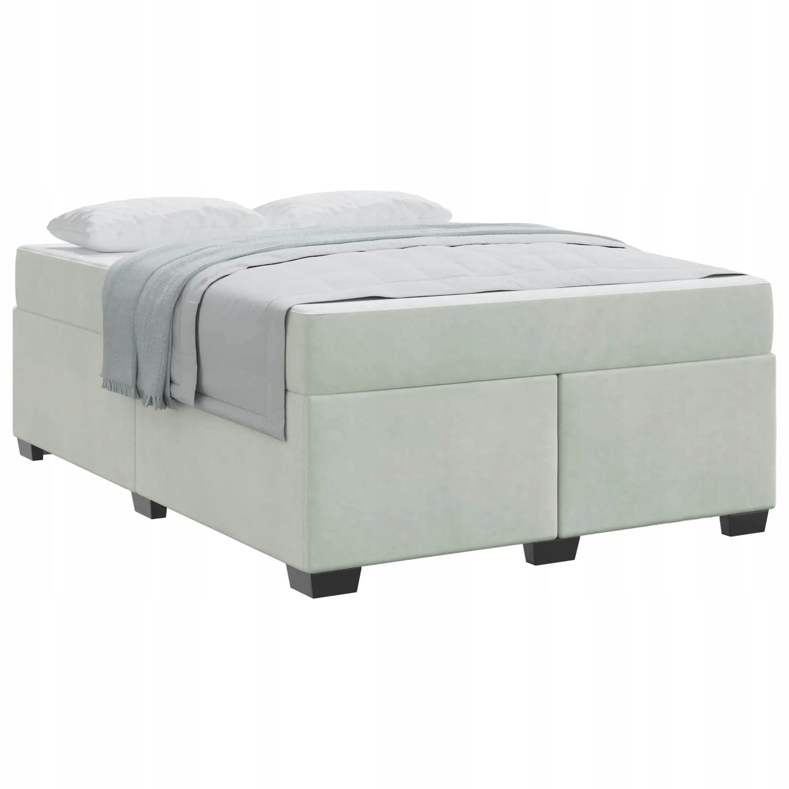 vidaXL Bed frame with mattress Light grey 140 x 200 cm fabric Brand VidaXL