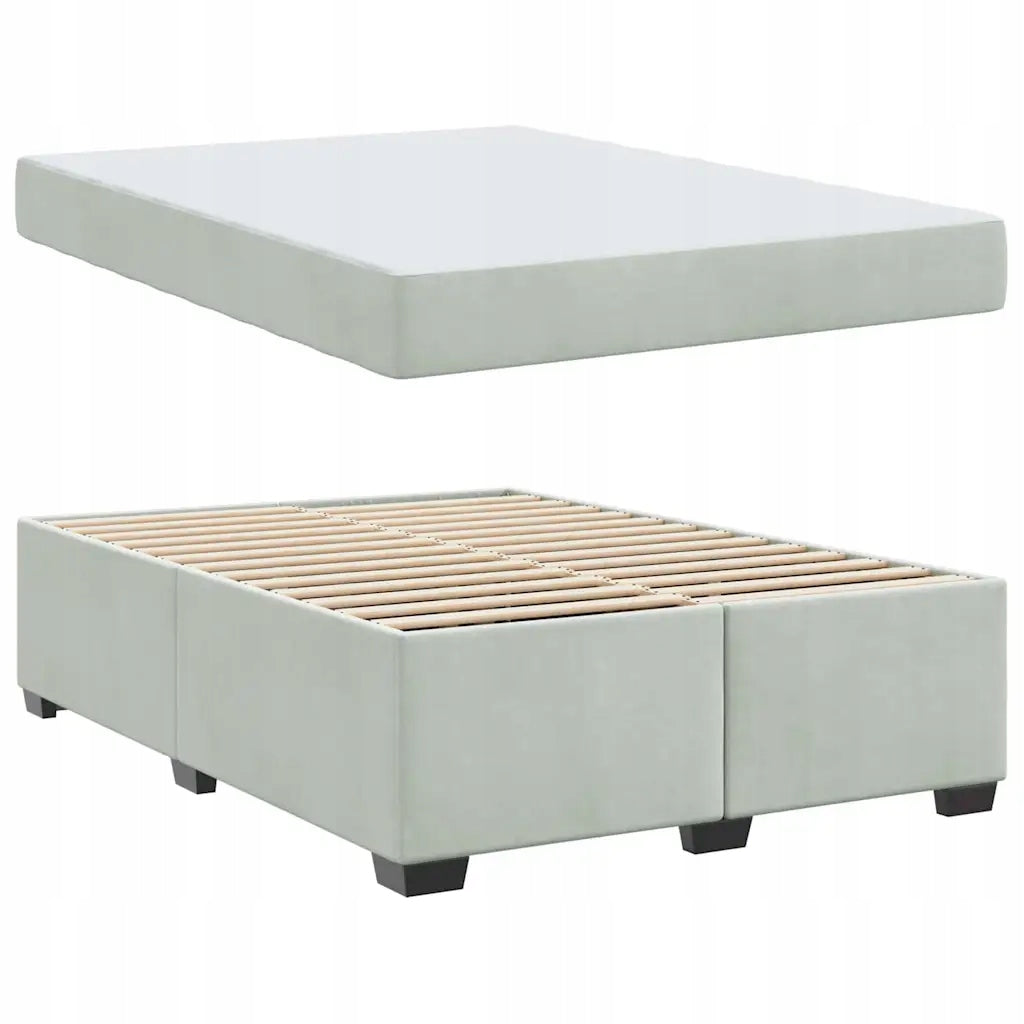 vidaXL Bed frame with mattress Light grey 140 x 200 cm fabric Weight 280 kg