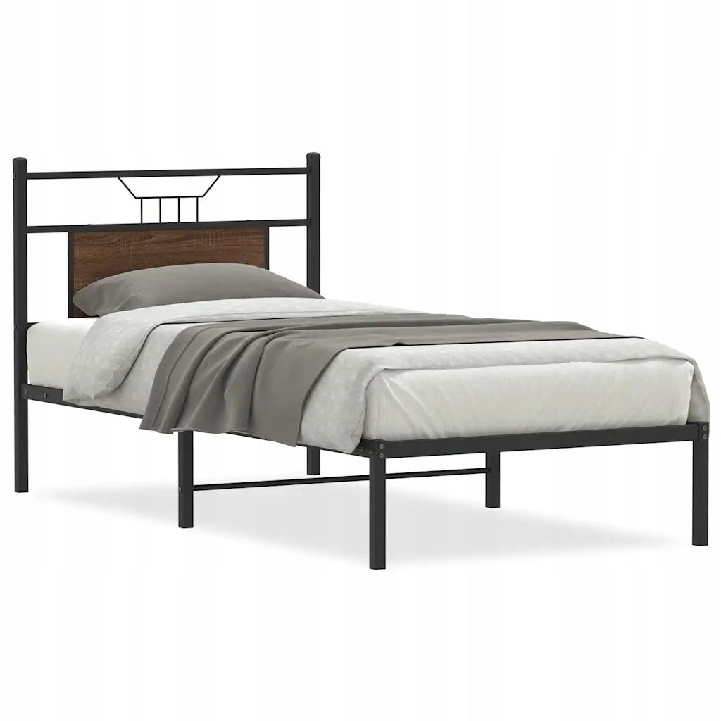 vidaXL Bed without mattress, brown oak, 75x190 cm Brand VidaXL