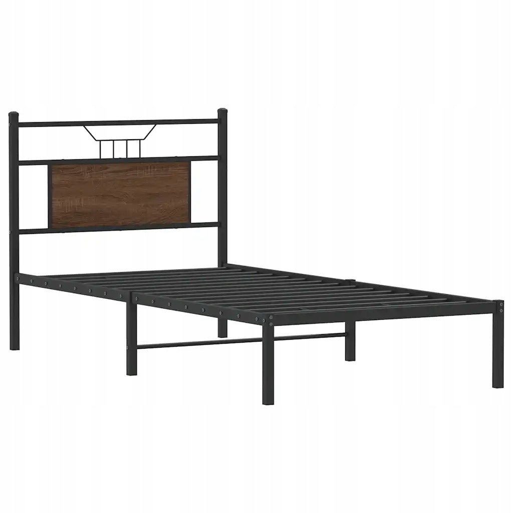 vidaXL Bed without mattress, brown oak, 75x190 cm Product weight with unit packaging 13.6 kg