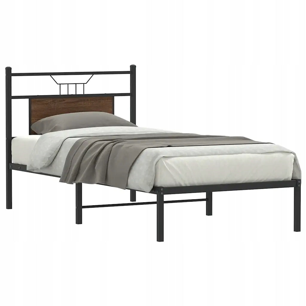 vidaXL Bed without mattress, brown oak, 75x190 cm