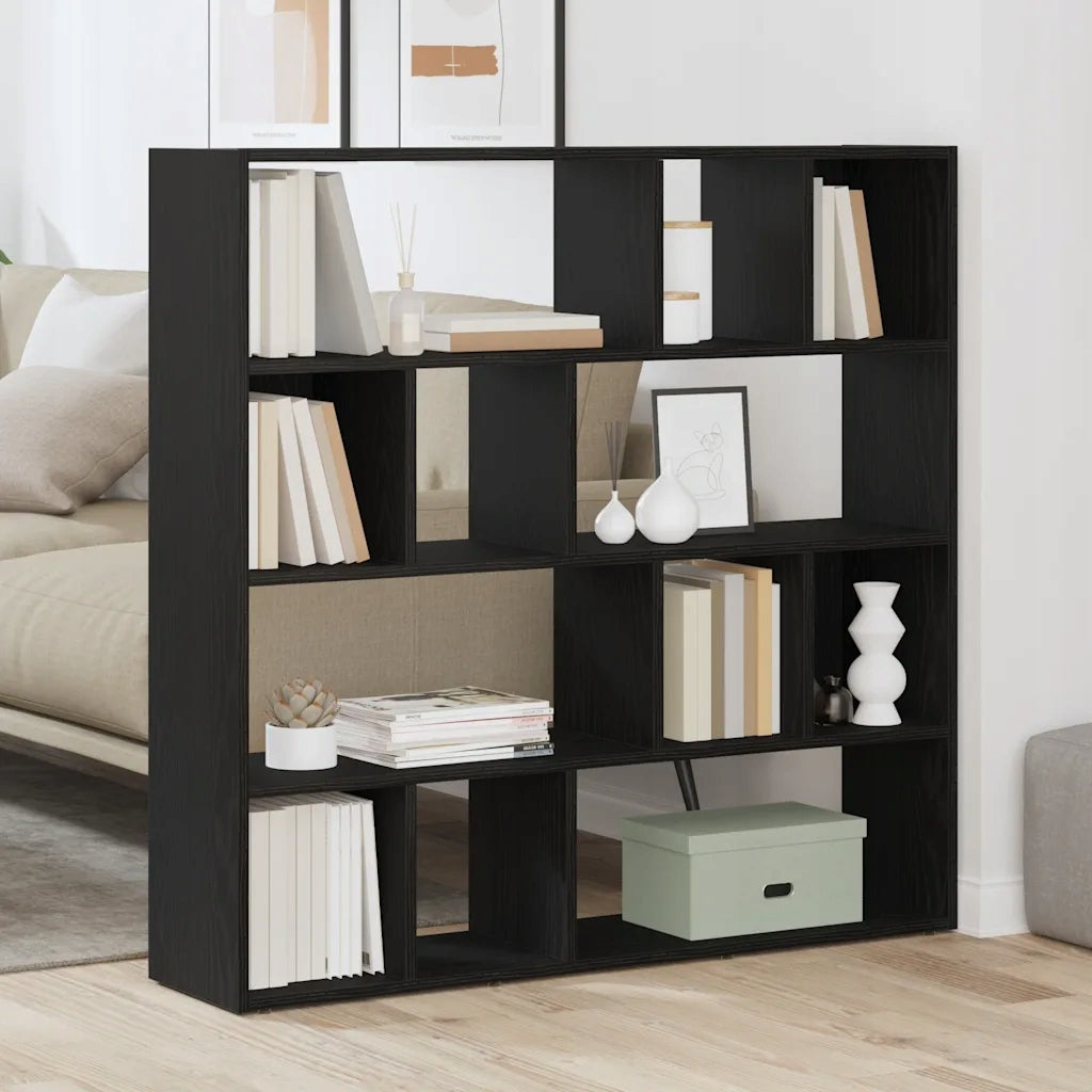 vidaXL Bookcase/partition, black oak, 105x24x102 cm