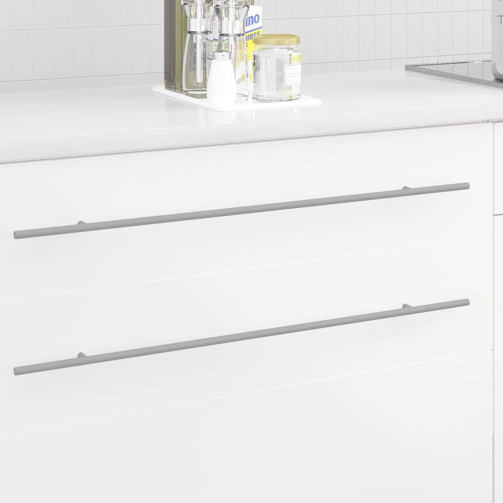 vidaXL Cabinet Holder 12 pcs Silver 800 mm Stainless Steel