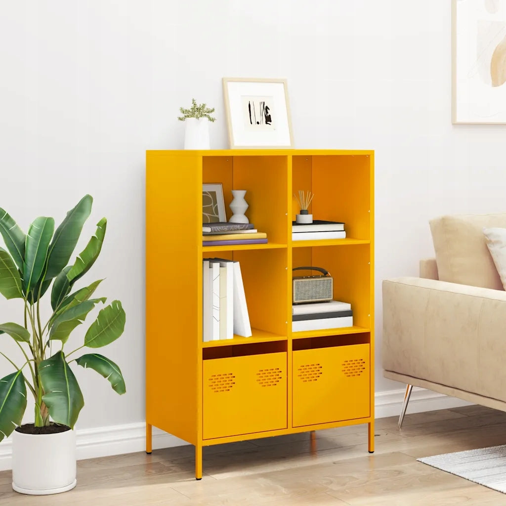 vidaXL Cabinet, mustard, 68x39x103,5 cm, steel Product weight with unit packaging 26.78 kg