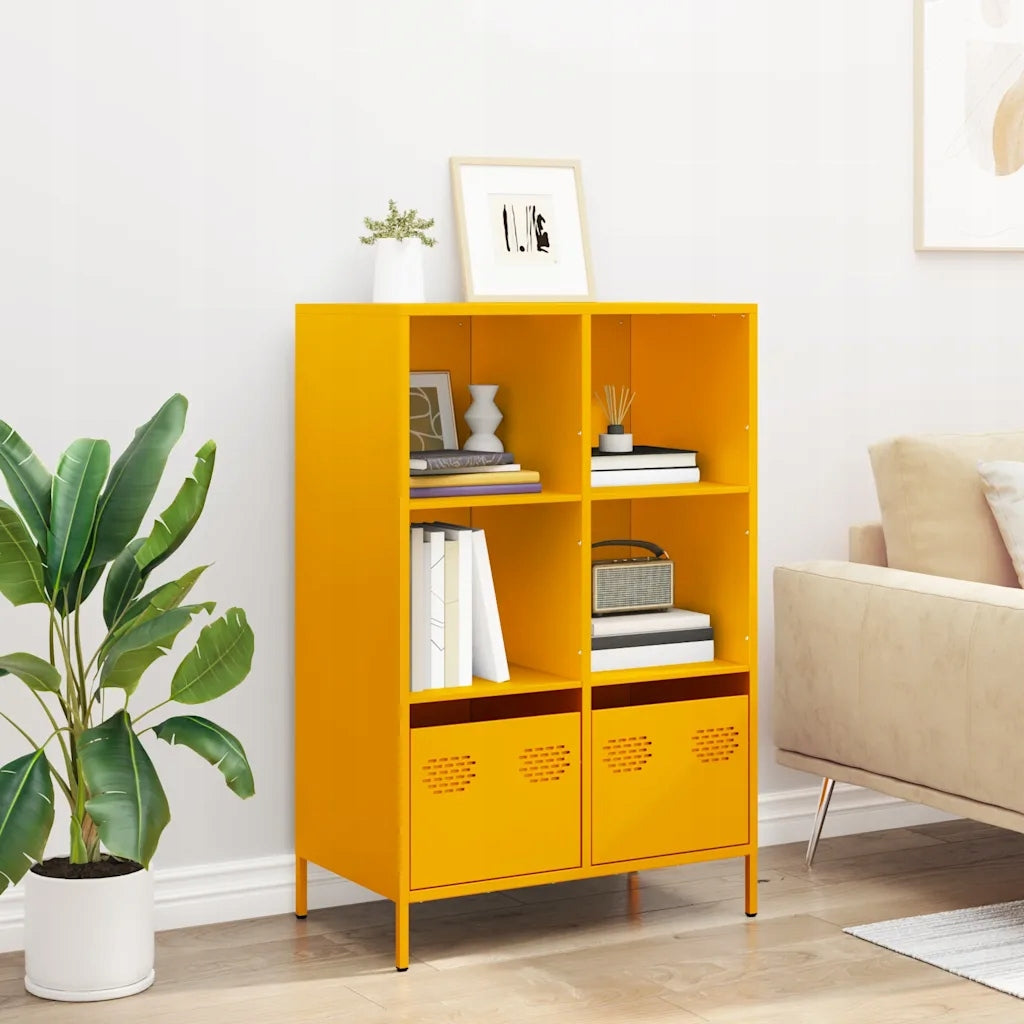 vidaXL Cabinet, mustard, 68x39x103,5 cm, steel Product weight with unit packaging 26.78 kg