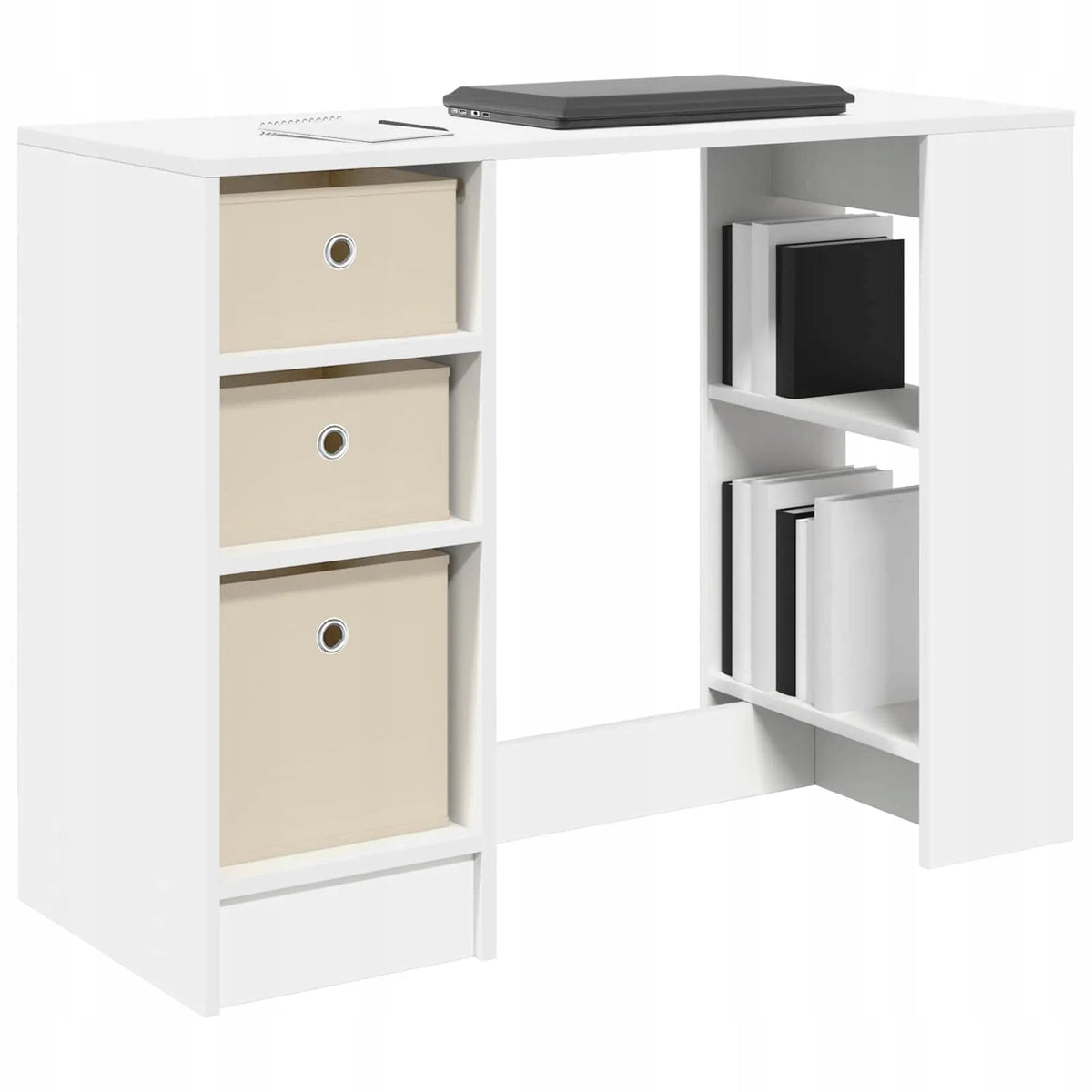 vidaXL Desk with shelf White 100 x 40 x 75 cm Wood-based material Brand VidaXL