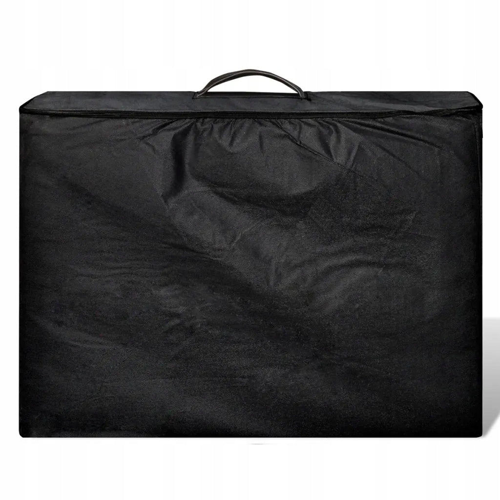 vidaXL Folding Massage Table with Wooden Frame, 4 Zones, Black Brand VidaXL