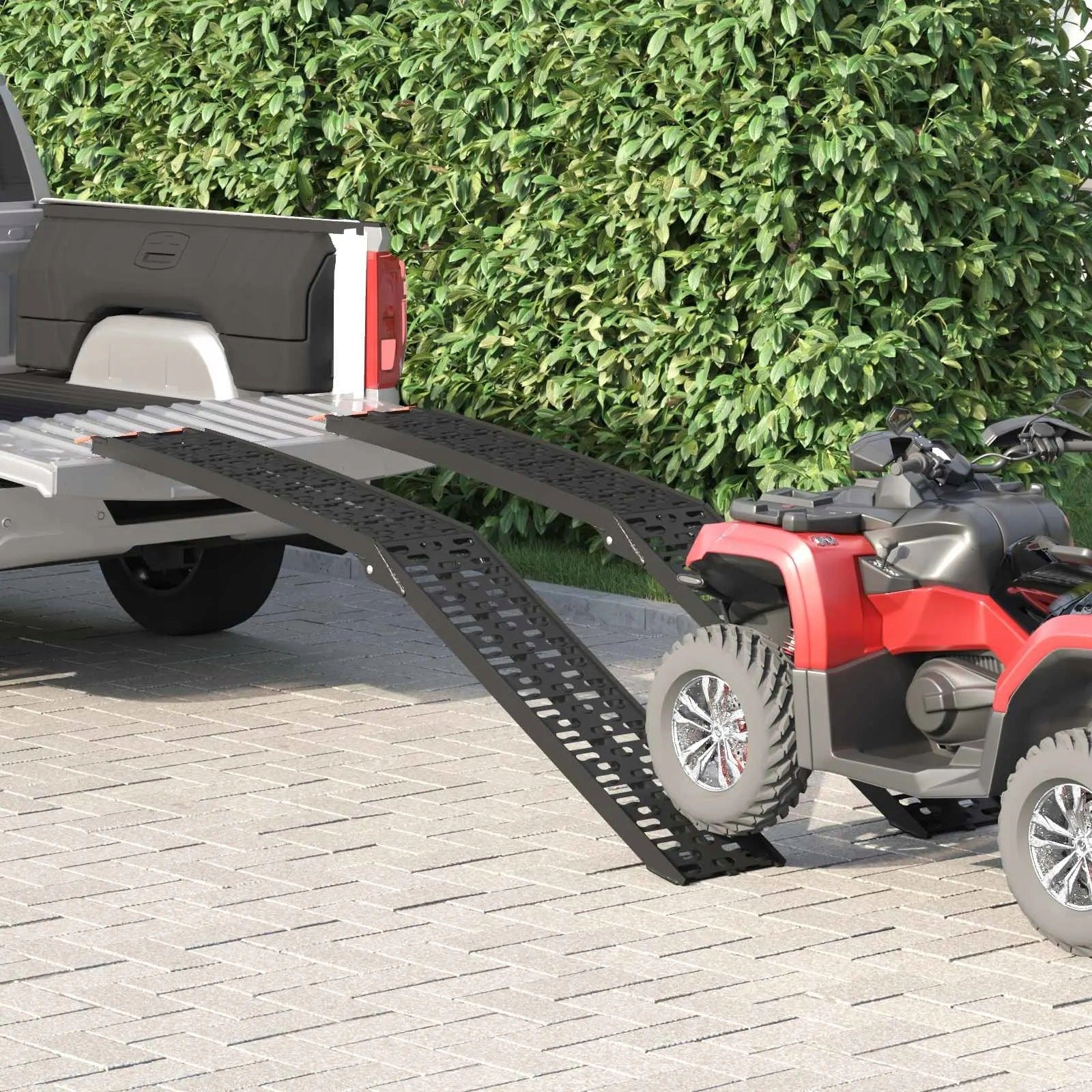 vidaXL Folding Motorcycle Ramp 340 kg for Ramp 2 pcs Black