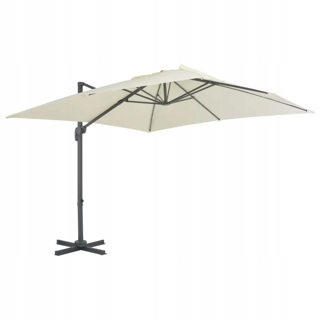 vidaXL Garden umbrella with portable base, sand Packaging status original