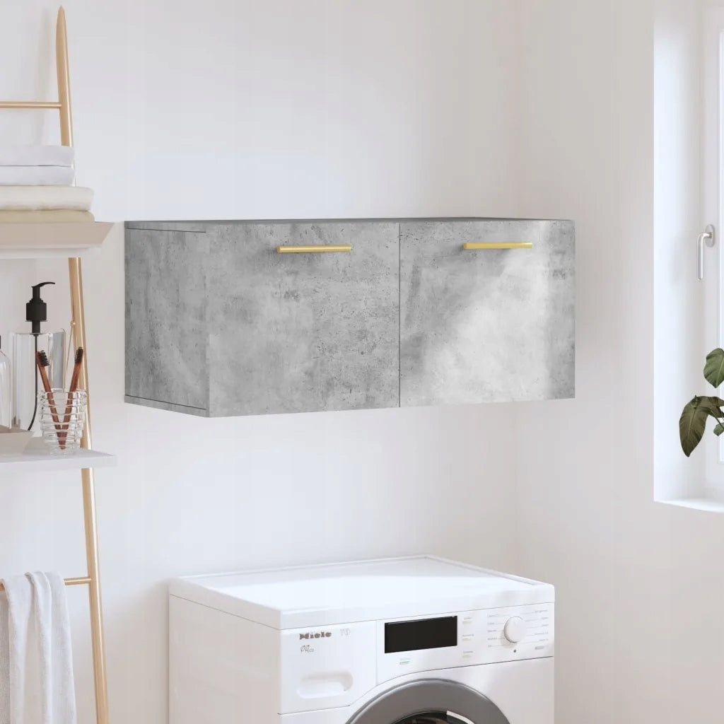 vidaXL Hanging cabinet, grey concrete, 80x36,5x35 cm