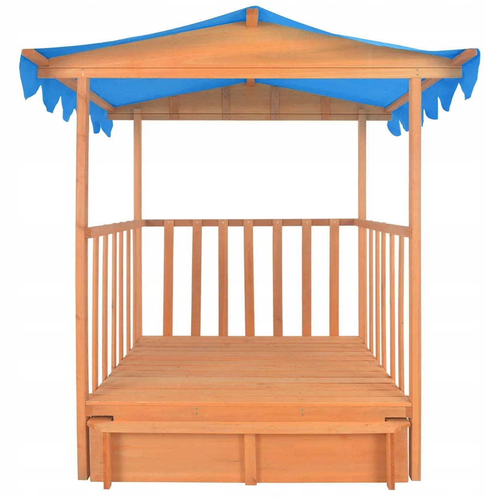 vidaXL House with sandbox, fir wood, blue, UV50 Kid's age 3+ years
