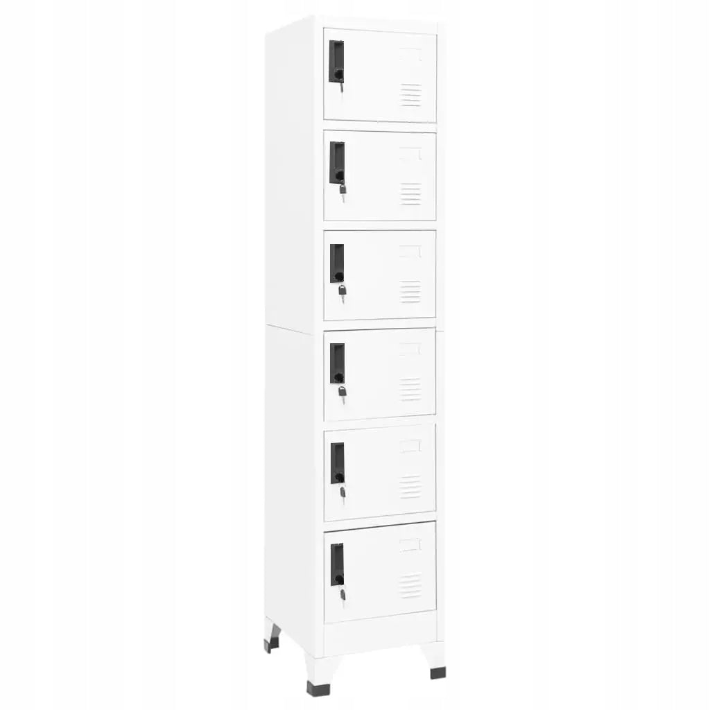 vidaXL Lockable cabinet, white, 38x40x180 cm, steel