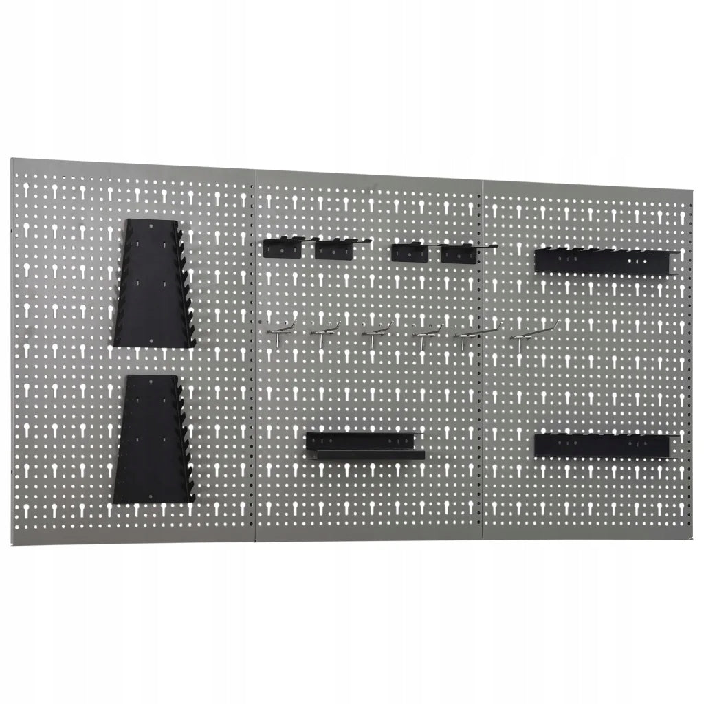 vidaXL Perforated Wall Plates, 3 Pack, 40x58 cm, Steel