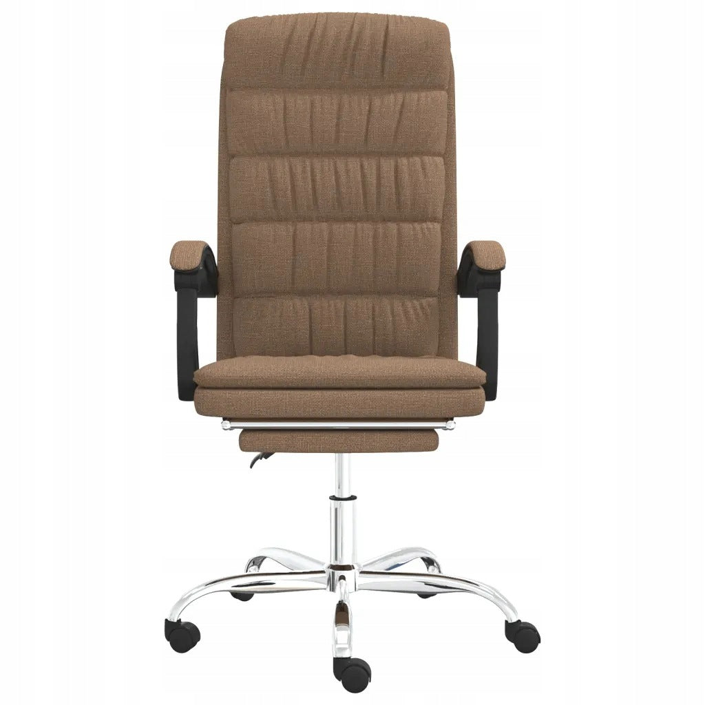 vidaXL Reclining office chair, brown, fabric upholstered Furniture depth 63 cm