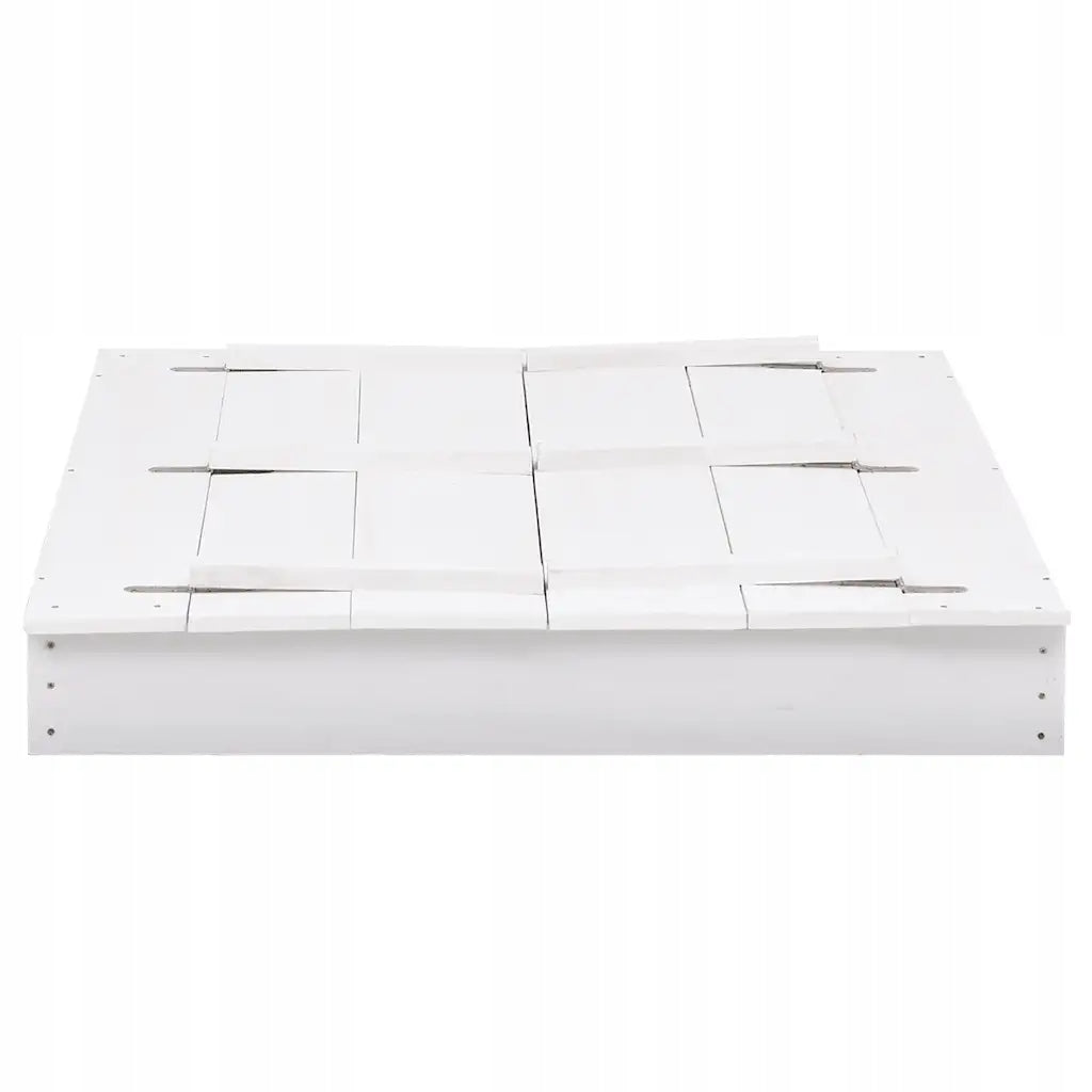 vidaXL Sandbox, fir wood, white, 95x90x15 cm Kid's age 2+ years