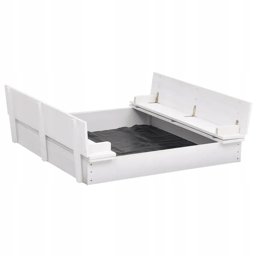 vidaXL Sandbox, fir wood, white, 95x90x15 cm Manufacturer code 313889